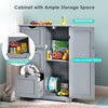 Bathroom Floor Cabinet Storage Cupboard Organizer W/Adjustable Shelf & 3 Drawers