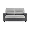 Grey Faux Suede Sofa Bed Pull Out Two Seater - Rhona