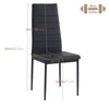 4x Black PU Leather Dining Chairs&Round Tempered Glass Golden Legs Dining Table