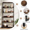 5-Tier Tall Bookshelf, 180cm Open Bookcase Floor Standing Display Shelving Unit