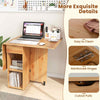 Folding Dining Table Drop Leaf Table Foldable Office Table-Natural