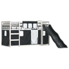 Bunk Bed with Slide and Curtains White and Black 80x200 O3R8