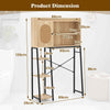 Over The Toilet Storage Cabinet Bathroom Organizer Shelves-Natural