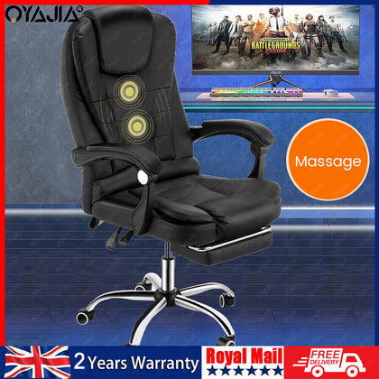 Massage Office Chair Gaming PC Computer Desk Executive Swivel Recliner Chairs