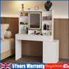 Dressing Table With 6 Drawers LED Hollywood Mirror Set Makeup Desk Vanity Qaiowa