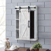 Bathroom Mirror Cabinet Wall Mounted Storage Unit MDF Wooden Shelves Vanity UK