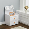 Bedside Cabinet with 2 Drawer Space Save Nightstand Table And Open Storage Shelf