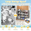 Kids Bookshelf Toy Storage Organizer w/ 8 Storage Boxes-Grey