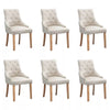 1/2/4/6 Dining Chairs Armchair High Back Linen/Velvet Upholstered Wood Legs Home