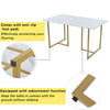 Dining Table 140cm Rectangular Marble Effects MDF Kitchen Table Gold Metal Legs