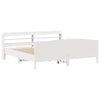 Bed Frame with Headboard White 180x200 King Solid Wood Pine P9N7