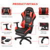 Gaming Chair Leather Racing Office Executive Recliner with Leg Rest Massage