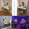 Dressing Table Makeup Desk LED Mirror Vanity Set 2 Drawers Organizer Stool Grey