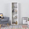 Modern Display Tall Cabinet Bookcase Shelving Units with LED Light 3 Glass Shelf