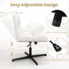Teddy Velvet Accent Chair Height Adjustable Swivel Office Desk Chair Metal Legs