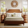 2PCS Solid Wood End Table, 3-Drawer Rattan Side Table, No Assembly Required