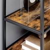 Industrial Ladder Shelf, 6 Tier Bookshelf, Display Rack for Living Room Brown
