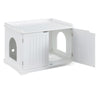 Wooden Cat Litter Box Enclosure Hidden Pet Cat Washroom Trays Bench With 2 Doors