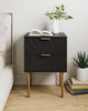 Bedside Table, Small Bedside Tables with 2 Drawers, Wooden Nightstand Table