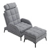 Nordic Recliner Chair Sleeper Sofa Lounger Armchair with Footstool Bedroom Sofas