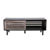 Industrial TV Table Wood TV Stand Console Cabinets Sliding door for Living Room