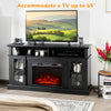 65 Inch Rustic Fireplace TV Stand Media Entertainment Center Console Table Black