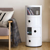 Round ABS Cylinder Cabinet Cupboard Drawer Storage Unit Bathroom Bedroom Stand