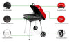 Outdoor Barbecue Cooking Grill Powder Wheels Red Charcoal Trolley BBQ