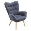 Upholstered Linen Accent Sofa Button Tufted Armchair High Back Lounge Chair Seat