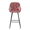 2 PCS Luxury Kitchen Bar Stools Velvet Padded Seat ＆ Armrest Salon Lounge chairs