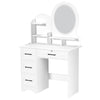 Vanity Table With Mirror Led Lights Bedroom Makeup Dressing Desk 4 Drawer Woman