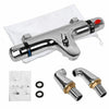 Bathroom Thermostatic Bath Shower Mixer Taps Deck Mounted Chrome Valve Bar Tap