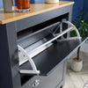 2 Door Shoe Cabinet Graphite Grey Oak Hallway Storage Cupboard