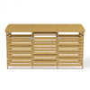 2.35m Triple Wooden Wheelie Bin Store Garden Shed Dustbin Storage w/Curved Cover
