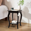 Accent Table End Table with Curved Legs 2-Tier Open Storage Shelves-Coffee