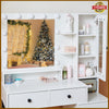 Dressing Table with LED Mirror Modern Makeup Desk Vanity Table + Glass Cabinet