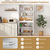 Kitchen White 178 cm Tall Cupboard Pantry Cabinet w/4 Transparent Doors