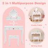 Kids Vanity Table & Stool Set Children Pretend Play Makeup Dressing Desk