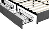 4ft6 Double Bed Frame Upholstered Platform Bed with Headboard, 4 Storage Drawers