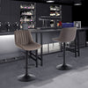 Ralex-chair Bar Stool Set of 2, Swivel Barstools with Back,PU Leather Brown