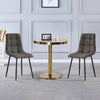 Set of 2 Faux Leather/Suede Dining Chairs Metal Legs Reception Restaurant Chair