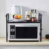 2/3-Tier Metal Expandable Microwave Oven Rack Shelf Countertop Kitchen Stand