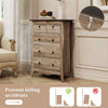 98cm Farmhouse Chest of Drawers Storage Organizer w/ Anti-tipping Kit-Coffee
