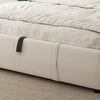 Upholstered Bed Ottoman Bed Frame Beige Fabric With Storage Double, No Mattress