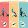Portable Baby Stroller One-Hand Folding Pushchair W/Adjustable Backrest Footrest