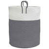 Storage Basket Grey and White Ø38x46 cm Cotton