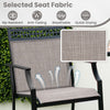 2 PCS Outdoor Patio Chair Fabric Bar Stool Metal Frame Counter Height Chairs