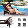 4 Positions Adjustable Chaise Lounge Chair Waterproof PP Patio Lounger Coffee
