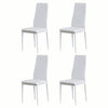 Modern Set of 4 Faux Leather Dining Chair Padded Seat Kitchen Dinning Room White