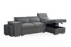 New Universal Corner Sofabed with Storage Adjustable Headrests & Footstools